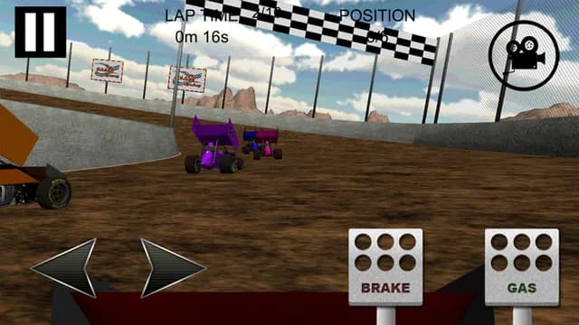 Sprint car racing gameplay screen 1